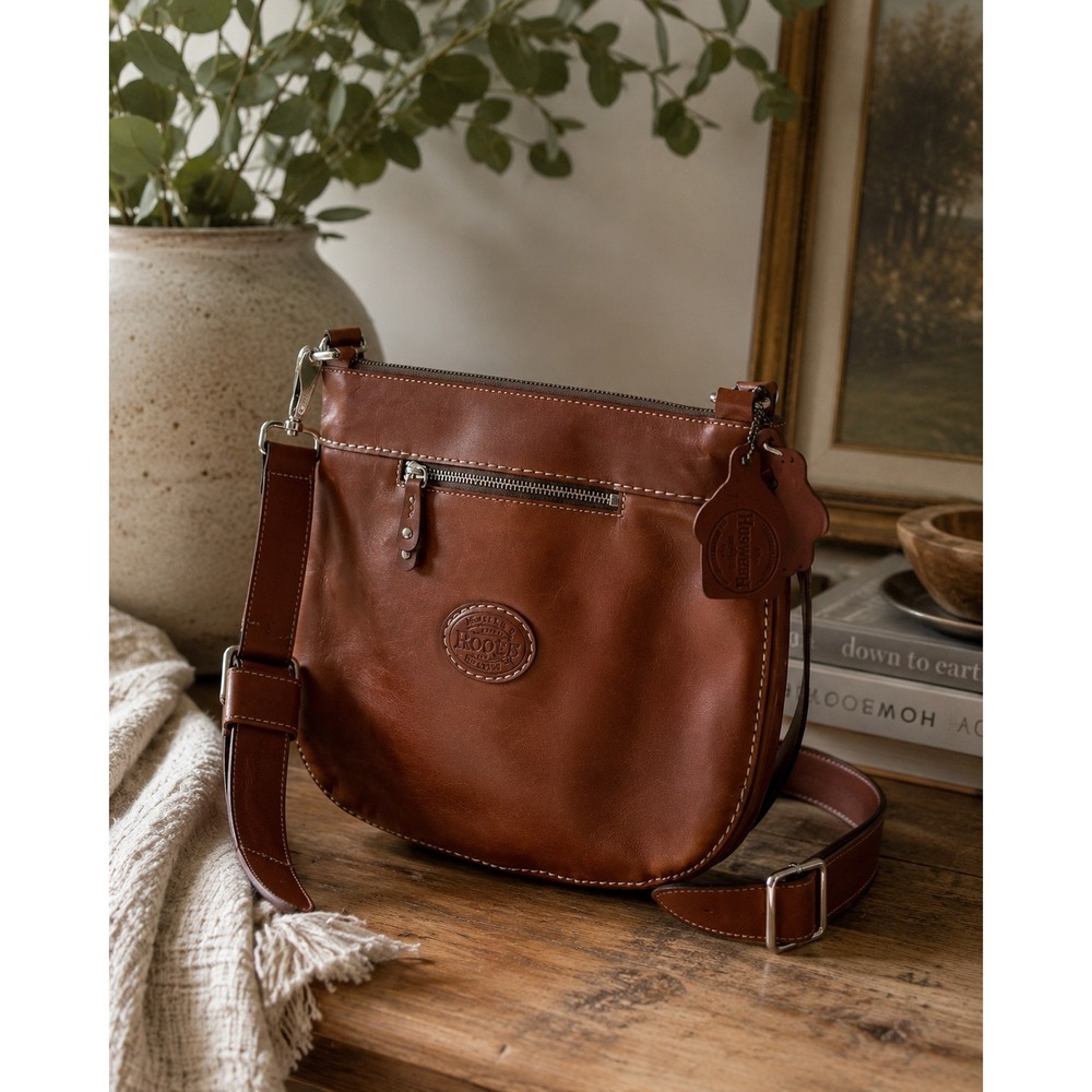 Roots Canada Horween‎ Leather Crossbody Bag Cognac Brown Convertible Purse